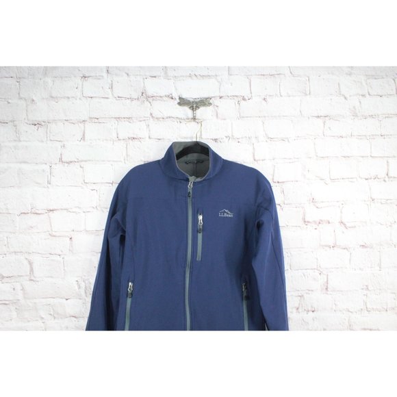 LL Bean Carbon Navy Polyester Full Zipper Windproof Softshell Jacket Small - Picture 3 of 9